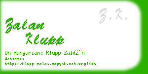 zalan klupp business card